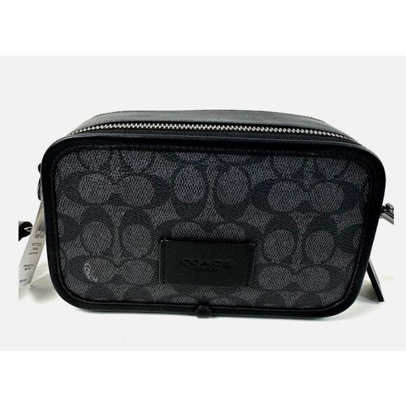 Coach CW365 Wyatt Crossbody Bag In Signature Canvas IN Charcoal/Black - Picture 1 of 8